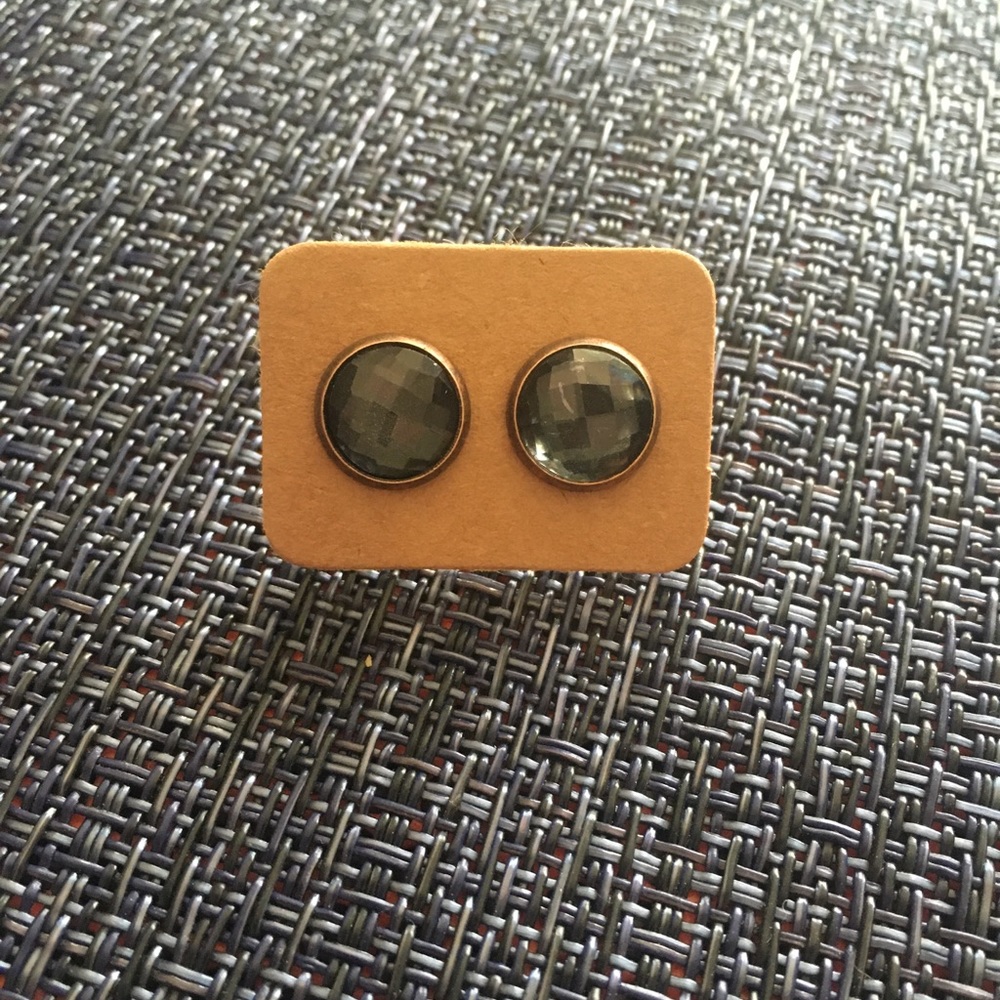 Natural Gunmetal stone earrings